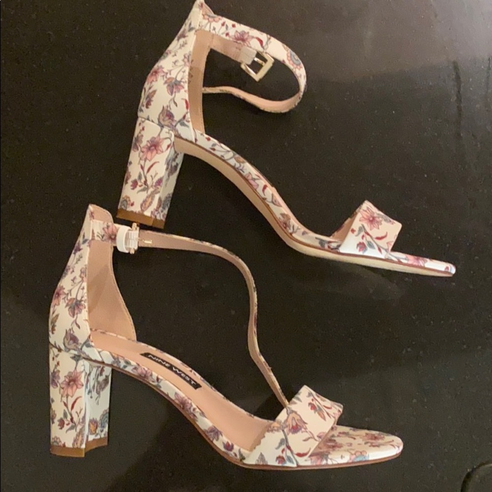 Nine West Floral Block Heels
